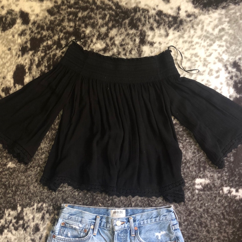 Zara black off the shoulder top size M